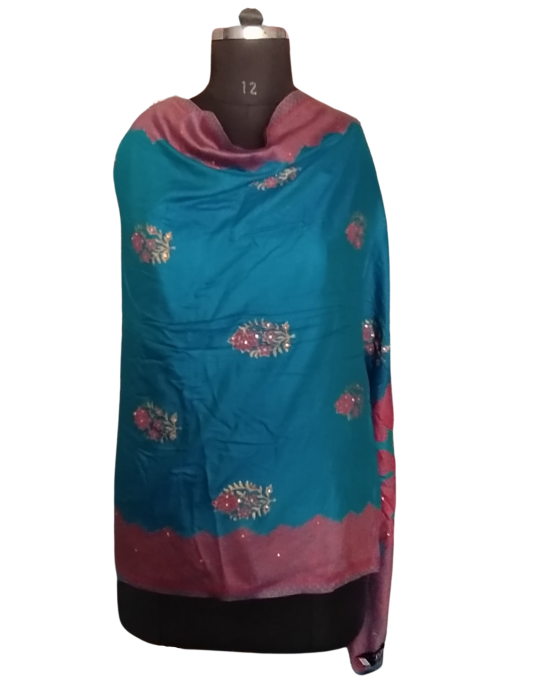 Women  Stole Flower print Stone Blue