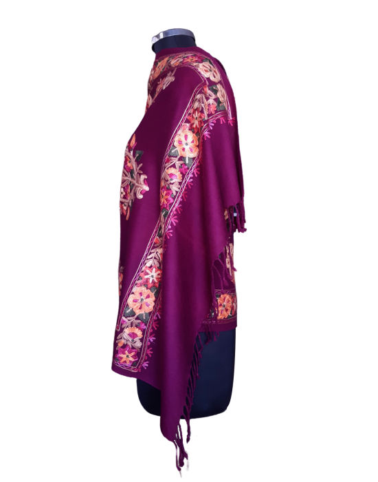 Women Stole  Embroidered Design Purple