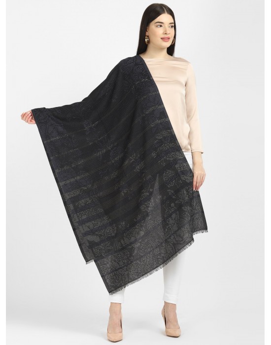 Women stole netted design black