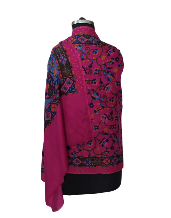 Women  Stole Flower print Pink
