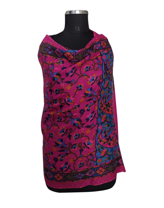 Women  Stole Flower print Pink