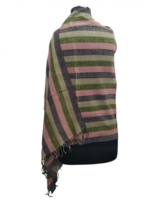 multi stripes wool blend broad stripes stole