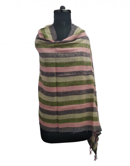 multi stripes wool blend broad stripes stole