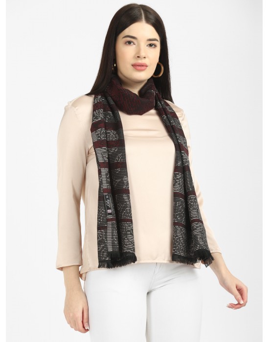 Women stole netted design maroon