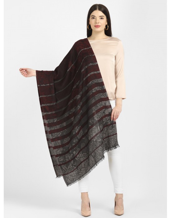 Women stole netted design maroon