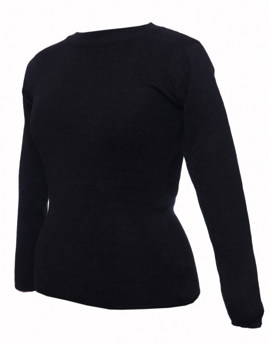 Girls Top Round Neck Basic Black