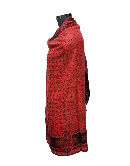 Women viscose stole dotted red